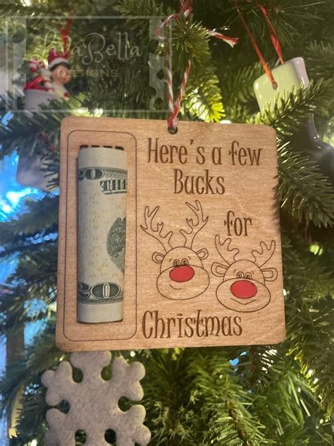 Heres A Few Bucks For Christmas Ornament Money Holder Etsy