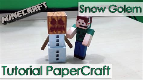 Tutorial Papercraft Minecraft Golem De Gelo Snow Gole