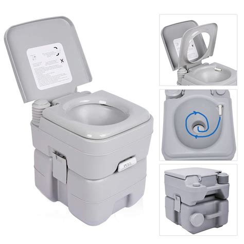 Zimtown Portable Camping Toilet 53 Gallon Capacity Leak Proof Compact