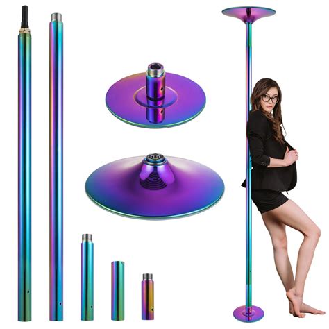 Prior Fitness 45mm Color Stripper Pole Static Spinning Set Removable Fitness Pole Dance