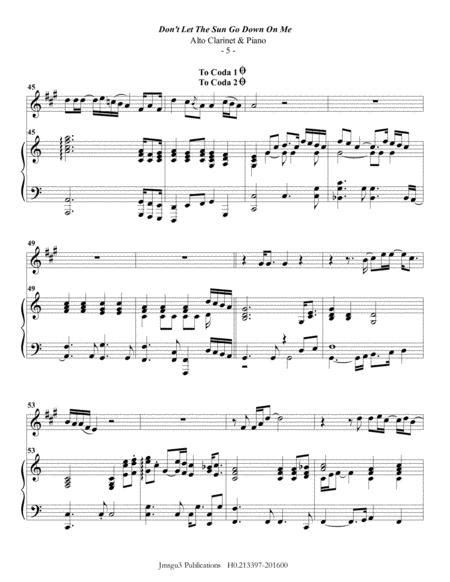 Elton John Dont Let The Sun Go Down On Me For Alto Clarinet Piano Sheet Music Pdf Download