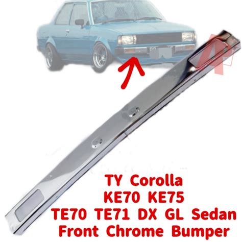 Toyota Corolla Ke70 Ke75 Te70 Te71 Dx Gl Sedan Front Chrome Bumper New