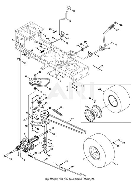 Mtd 13w2771s031 Lt4200 2012 Parts Diagram For Transmission Drive