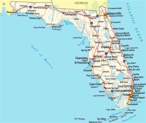 Map Of The West Coast Of Florida Holidaymapq Maps Of Florida