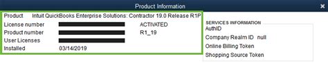 Find Quickbooks Product Number License Version And Release