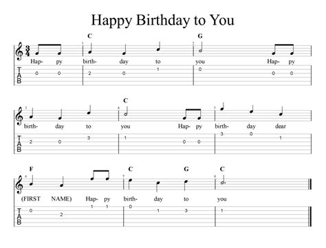 Happy birthday to you piano keyboard tutorial full lyrics | perfect easy simple notes chords lessonlearn to play piano and keyboard in a very easy, simple. Happy Birthday to You - TAB | FreeWheelinGuitar.com
