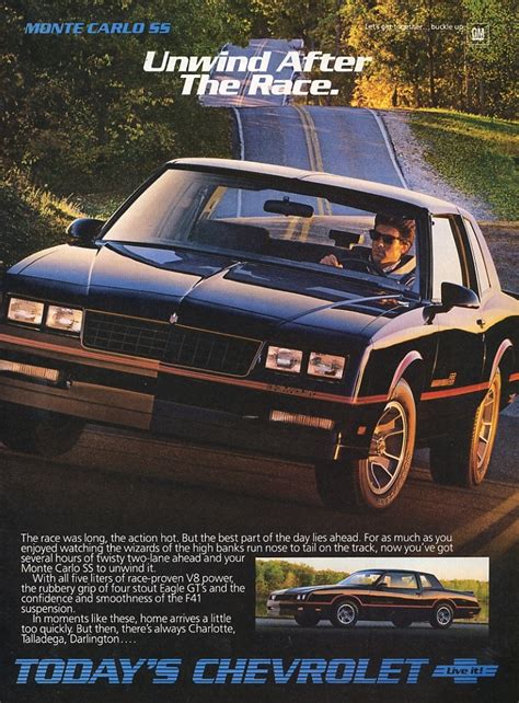 1986 Chevy Monte Carlo Ad Autos 70s Y 80s Pinterest