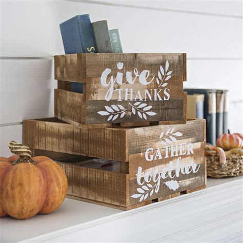 These Wooden Crates Are A Fall Catch All Harvest Decorations Wooden