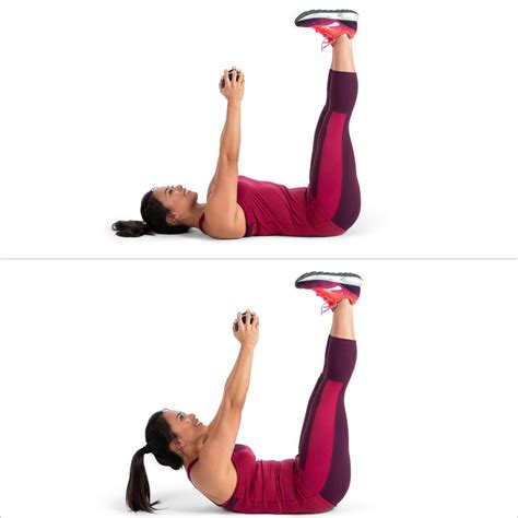 Straight Leg Crunch With Dumbbell Minute Arms And Abs Workout Popsugar Fitness Uk Photo