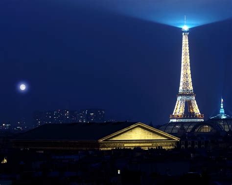 Eiffel Tower Paris Night Lights Buildings City Architecture Wallpaper