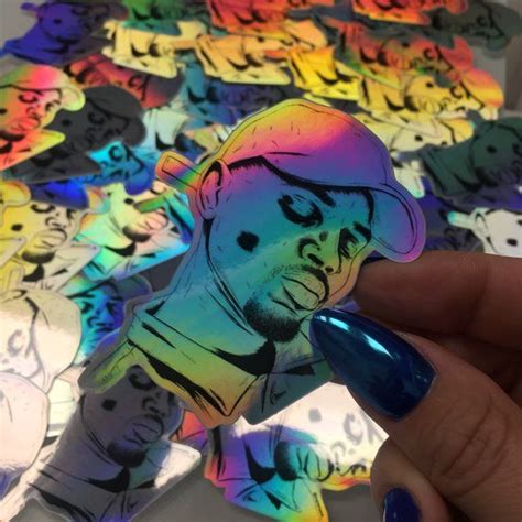 Chris Brown Travis Scott Stickers Autocollants Holographique Supreme
