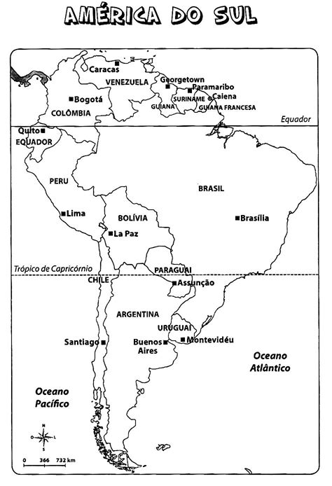 Mapas da América do Sul para Colorir e Imprimir Online Cursos Gratuitos Mapa américa do