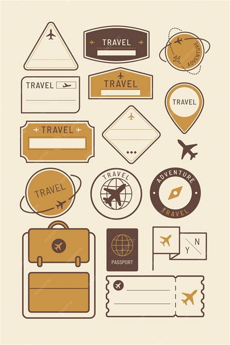 Premium Vector Travel Stickers And Badge Set Vector