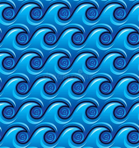 Ocean Waves Seamless Pattern Stock Vector Image 18754624