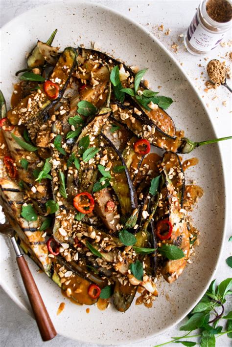 Make sure each piece is thoroughly coated in flour. Grilled Eggplant with Red Curry Sauce & Spiced Cashews ...