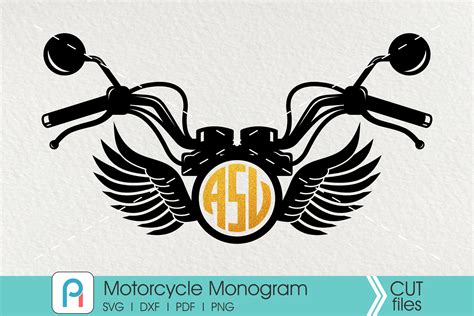 Motorcycle Monogram Cut File A Motorcycle Vector