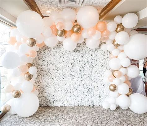 Flower Wall Backdrop With Balloon Garland Prom Balloons Prom