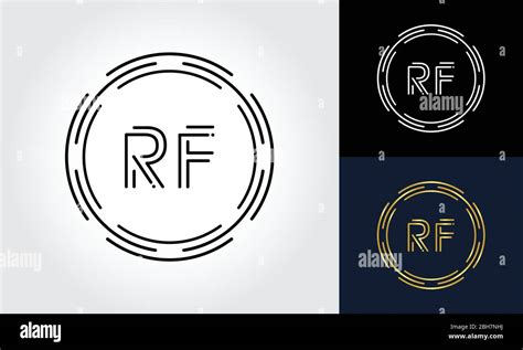 Initial Letter Rf Logo Creative Typography Vector Template Digital