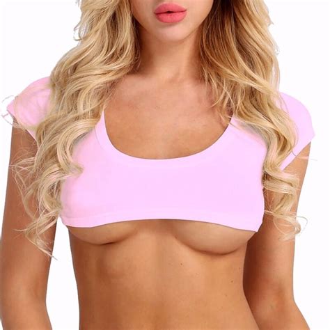 Us Sexy Womens Pure Color Crop Top Girl Print Letter Extreme Crop Short Tees Bra Ebay