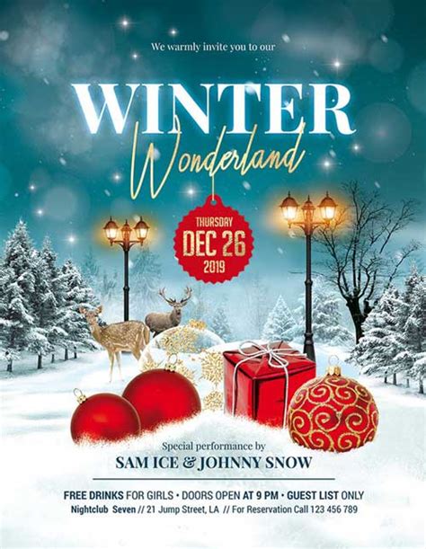 Christmas Winter Wonderland Flyer Template Psd Templates