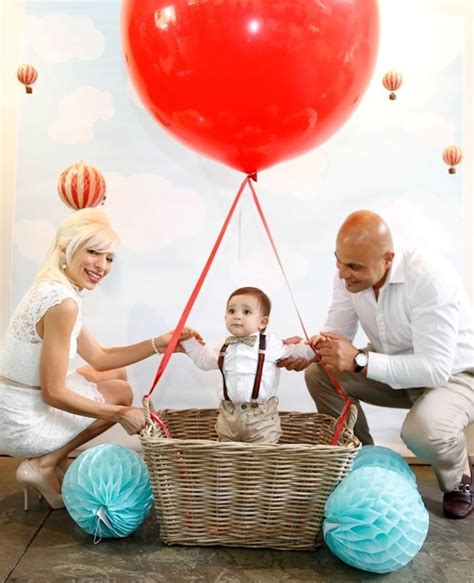 Cute Up And Away Hot Air Balloon Travel Themed Birthday