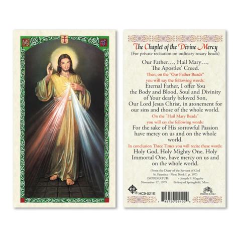 Divine Mercy Chaplet Pamphlet Divine Mercy Prayer Card And Rosary Beads