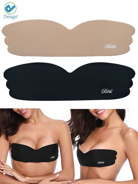 Deago Women S Backless Strapless Push Up Bra Silicone Self Adhesive