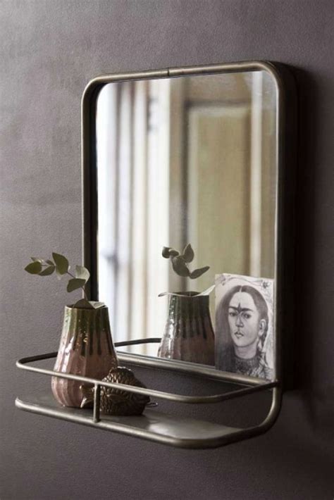 For an authentic vintage feel, our bathroom mirrors have been enhance your bathroom with triple folding, wall hanging and table mirrors for effortless, parisian style. Antique Silver Almost Square Bathroom Mirror With Shelf ...
