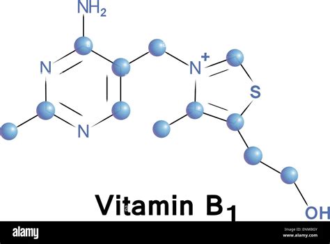 Vitamin B1 Chemical Formula Molecule Structure Medical Vector