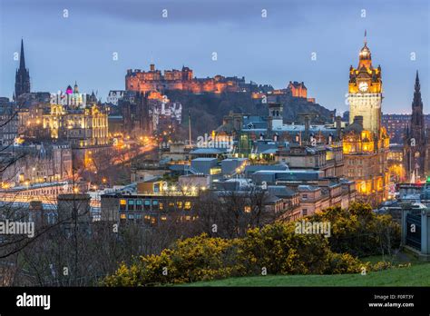 A View From Calton Hill Over Edinburgh City Of Edinburgh Scotland