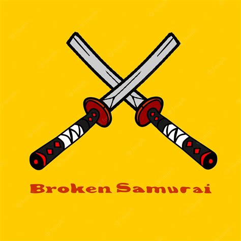 Premium Vector Two Crossed Katanas Broken Sword