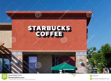 Starbucks Coffee Shop Sign Editorial Image Image Of Famous 43581670