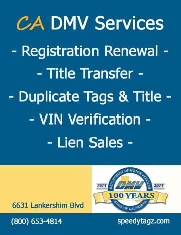 Registration renewals (license plates and registration stickers) vehicle title transfers; California Title & Registration Services - Speedytagz ...