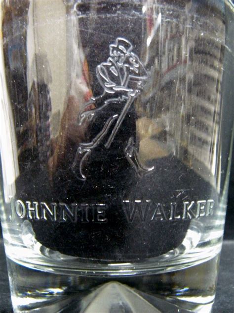 Johnnie Walker Scotch Whisky Glass 3 14 X 2 34 Embossed Striding