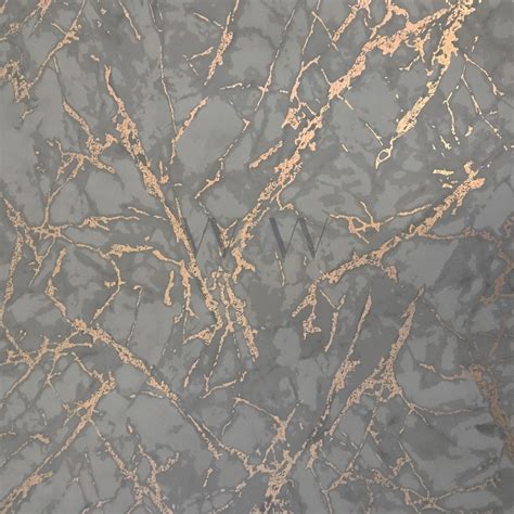 Metallic Marble Effect Charcoal Copper Wallpaper Fine Decor Fd42267 For