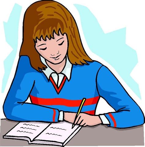 Cartoon Girl Writing