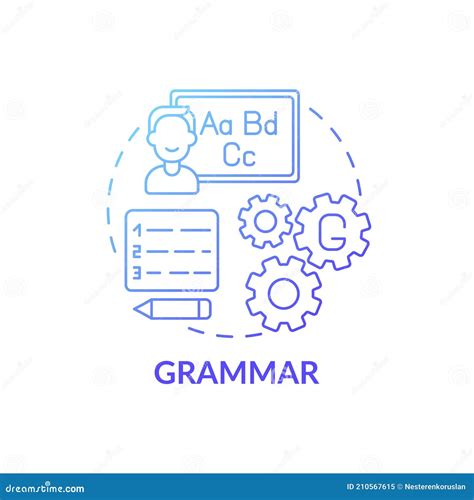 Grammar Concept With Icon Set Template Banner With Modern Blue Color