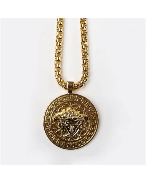 Versace Medusa Necklace In Metallic For Men Lyst