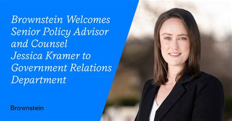 Brownstein Welcomes Senior Policy Advisor And Counsel Jessica Kramer To