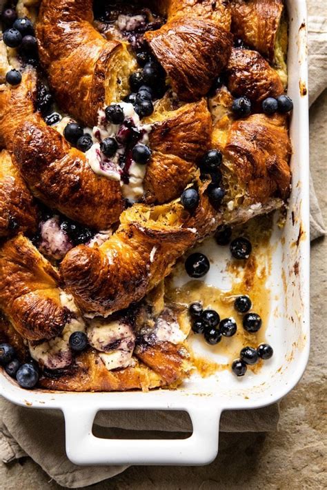 Line large cookie sheet with cooking parchment paper. Baked Berry and Cream Cheese Croissant French Toast ...
