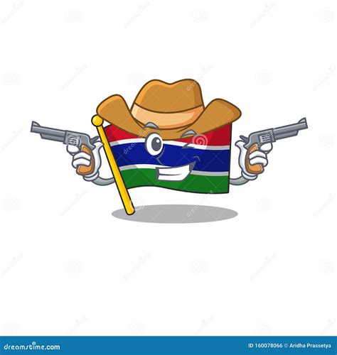 Cowboy Fahne Gambia Isoliert In Der Figur Vektor Abbildung