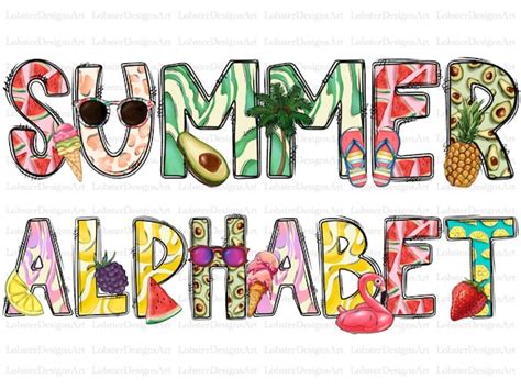 Summer Alphabet Png Font Letters Western Alphabet Summer Etsy