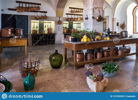 The Interior Of The Kitchen In The Pena Palace Sintra Portugal Editorial Image Image Of
