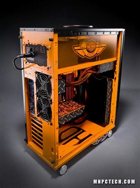 Orange Computer Pc Tower Liquid Cooled Setup Custom Pc Pc Cases