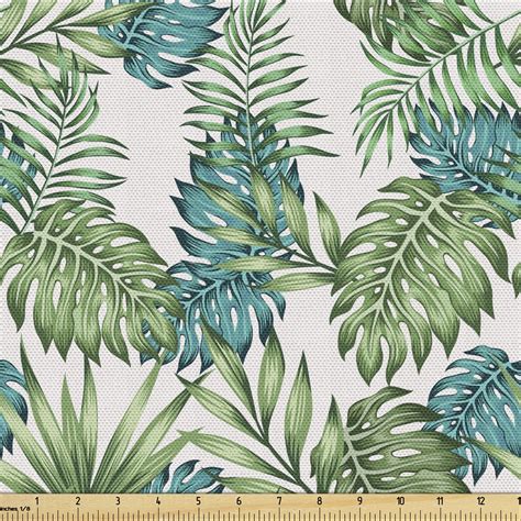 Vintage Botany Fabric By The Yard Upholstery Tropical Palm Tree Leaves