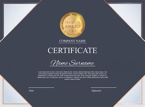 Plantilla De Certificado De Fondo Premio Diploma De Diseño En Blanco