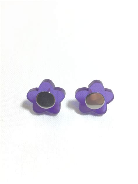 Purple Flower Stud Earrings With Images Flower Earrings Studs