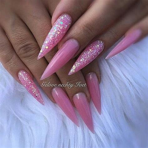 55 Stylish Glitter Stiletto Nail Designs Page 20 Tiger Feng