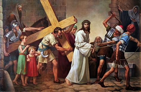 Jesus Christ And Christian Pictures Simon Helps Jesus Carry The Cross