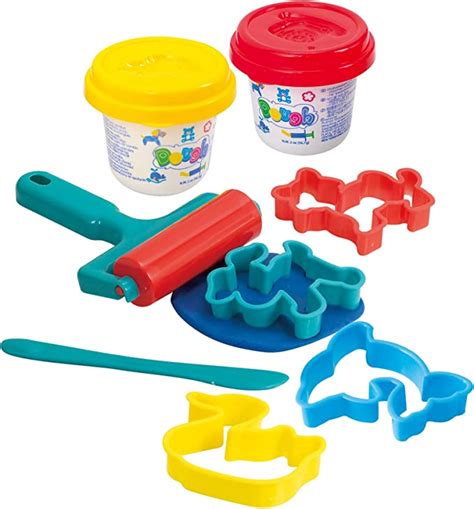 Childrens Dough Roll And Cut Clay Kids Play Dough Playset